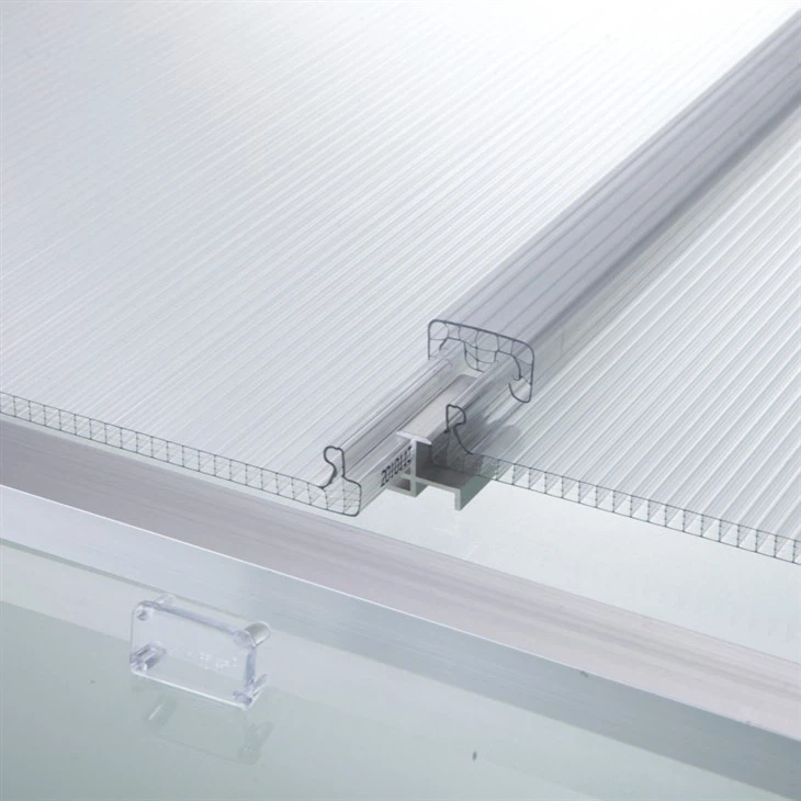 Panel de policarbonato con junta alzada y paredes múltiples